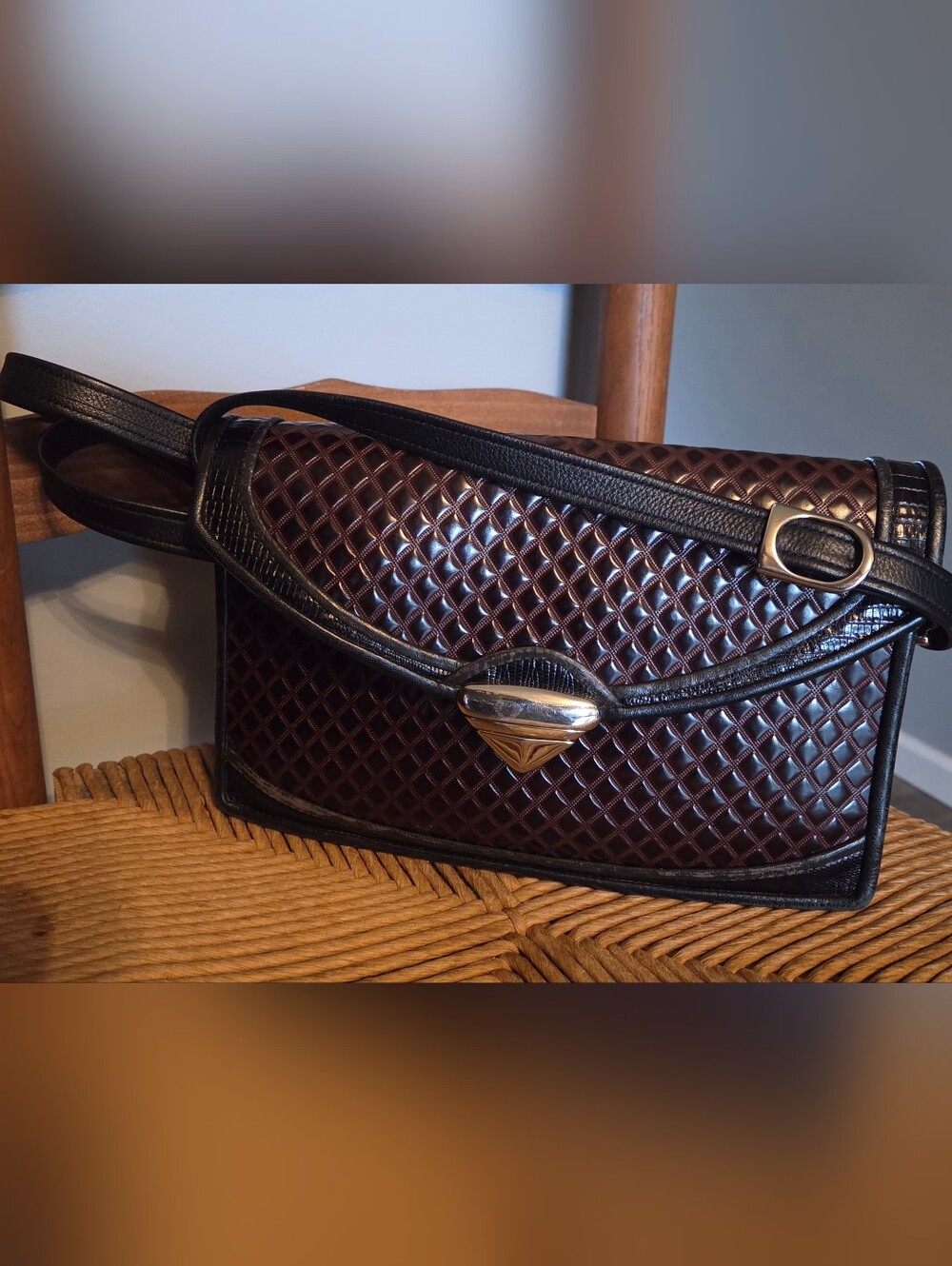 Leather Crossbody Bag Silver And Gold Hardware